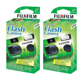 Fujifilm QuickSnap 400 camera front view shows compact design for easy carry.