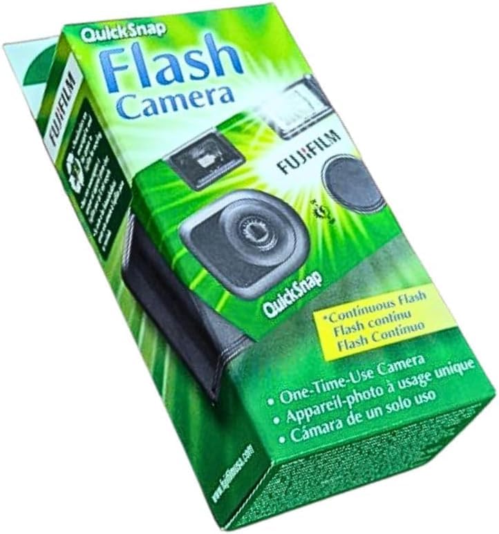 Fujifilm QuickSnap Flash 400 10 ft flash range supports indoor gatherings.