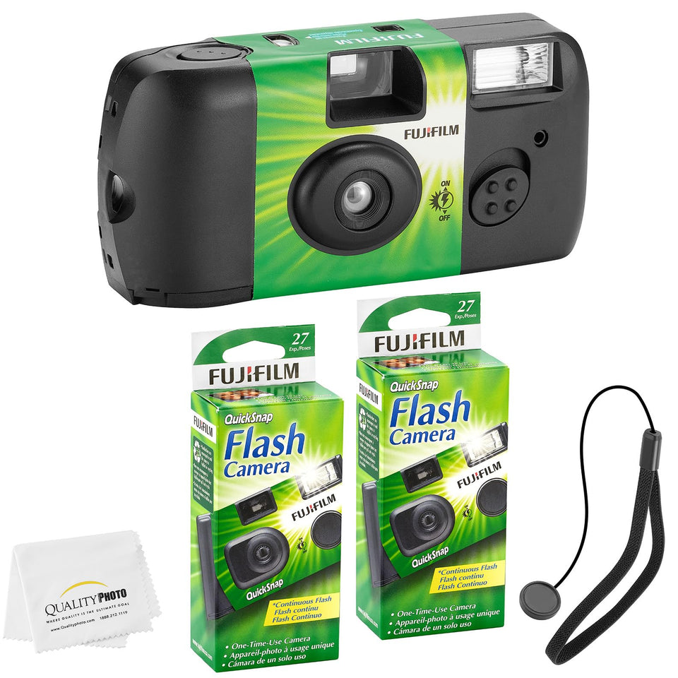 Fujifilm QuickSnap Flash 400 camera front view captures crisp memories with 27 exposures