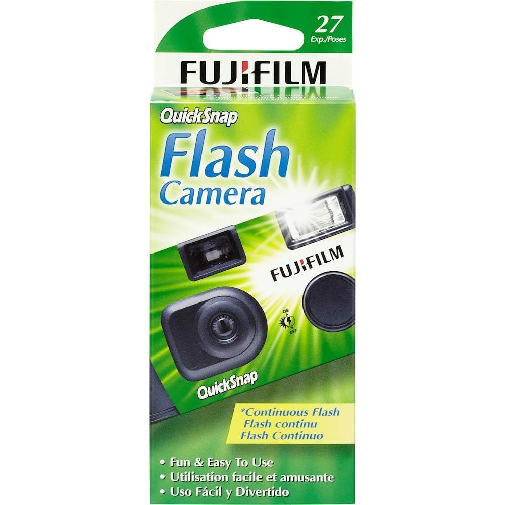 Fujifilm QuickSnap Flash 400 comes pre-loaded with film for immediate photo capture.