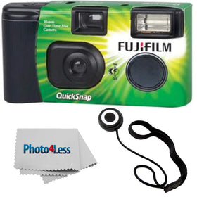 Fujifilm QuickSnap Flash 400 front view showing compact disposable camera for easy snapshots
