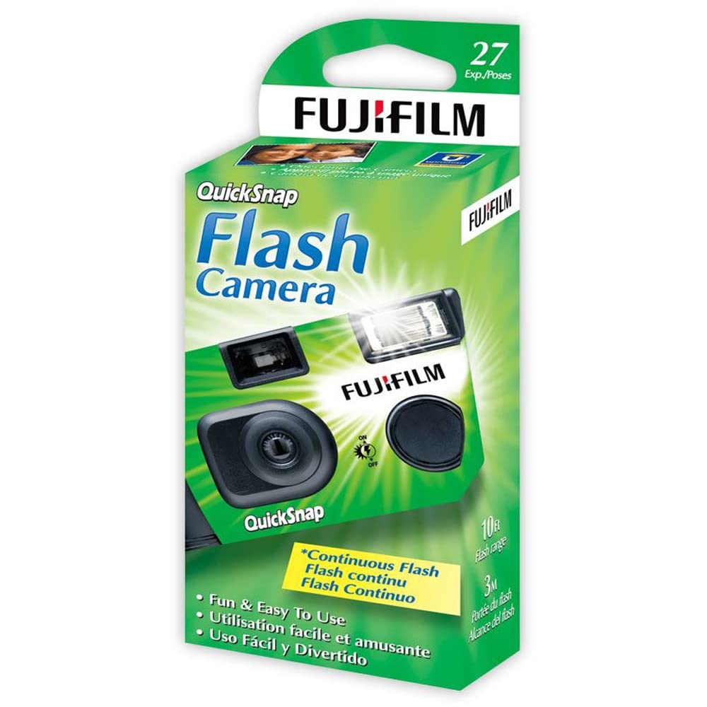 Fujifilm QuickSnap Flash 400 in use at a party with hand strap for spontaneous group photos