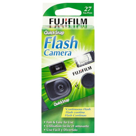 Fujifilm QuickSnap Flash 400 side view emphasizing lightweight handling.