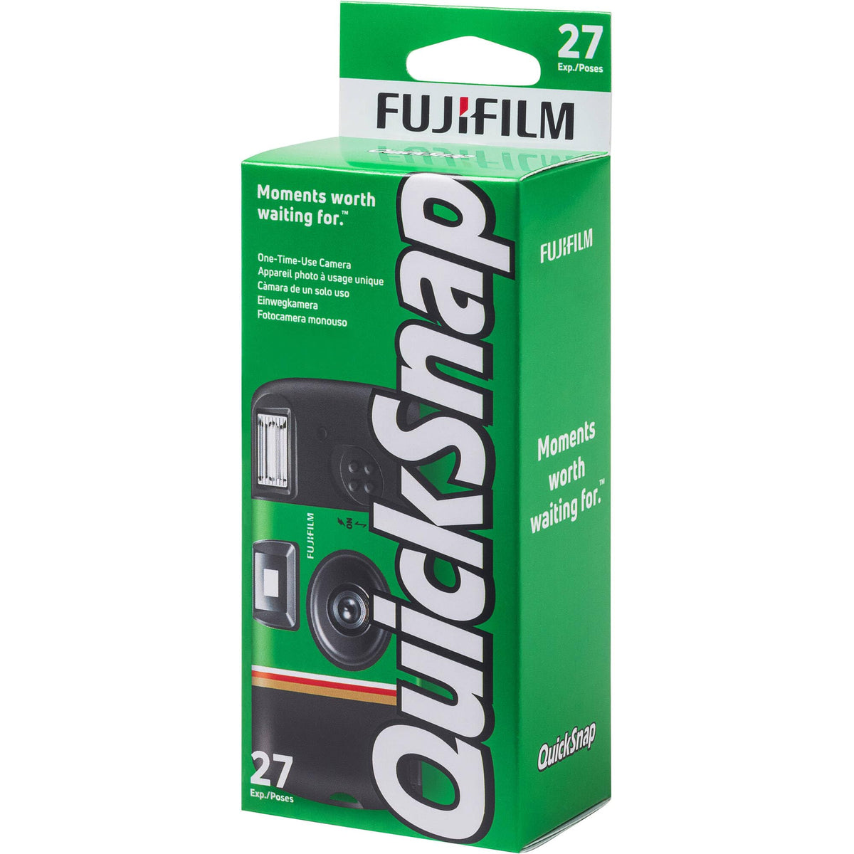 Fujifilm QuickSnap in user’s hand at festival for candid moment capture