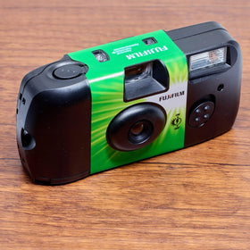 Fujifilm Quicksnap travel-friendly disposable camera for adventures.