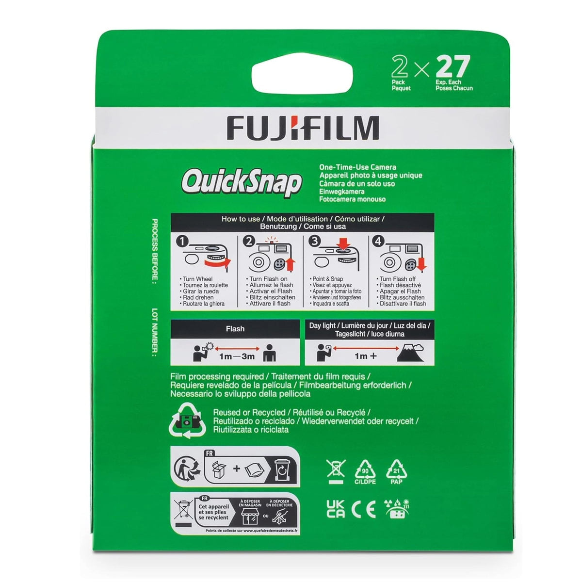 Fujifilm QuickSnap Flash 400 optical-viewfinder assists quick compositions.