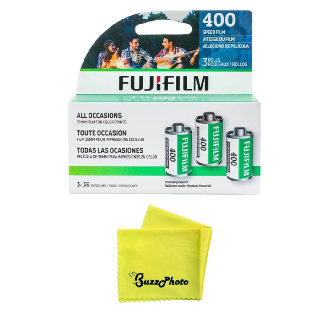 Fujifilm Superia X-TRA 400 front pack showing canisters and versatile exposure benefit