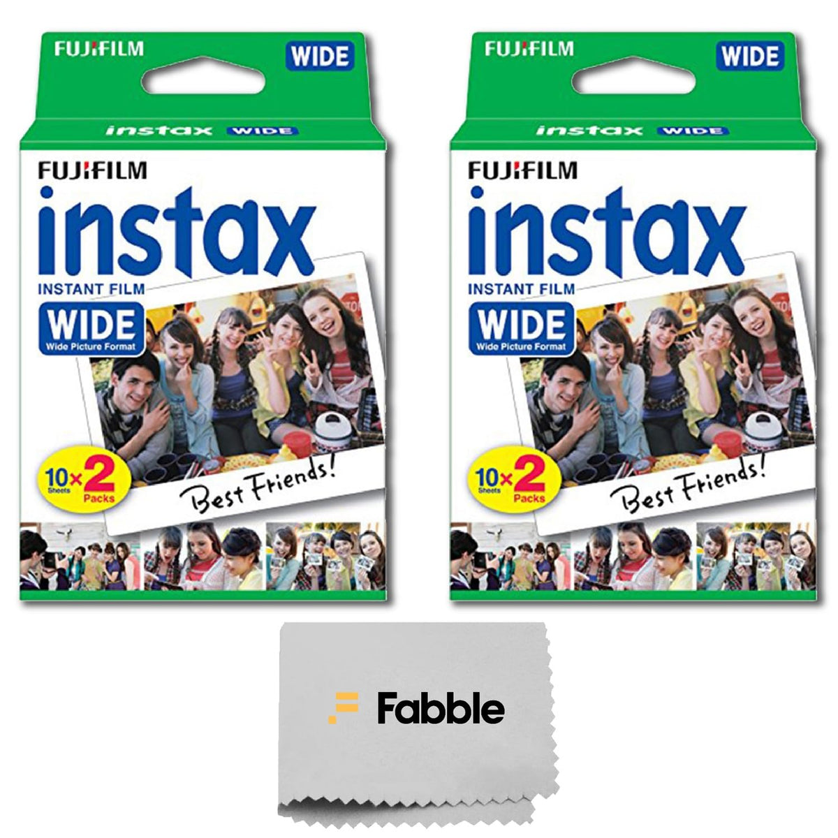 Fujifilm wide instant film twin pack front view showing 40 sheets for events