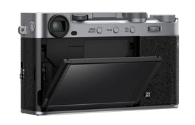 Fujifilm X-E5 aluminum top plate detail conveys premium build quality.