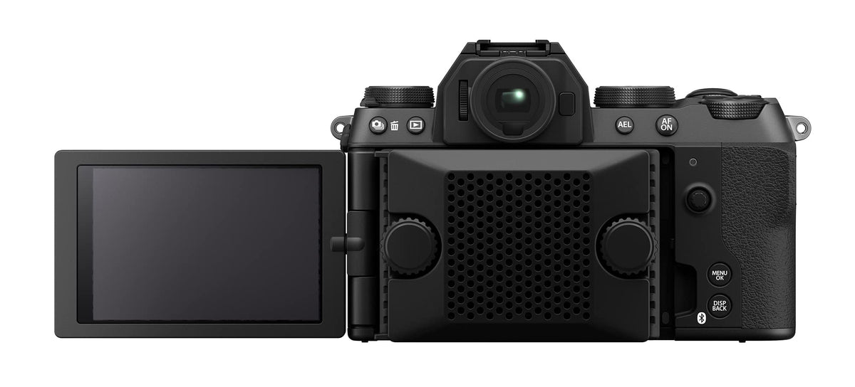 Fujifilm X-S20 grip closeup emphasizes secure handling during long shoots
