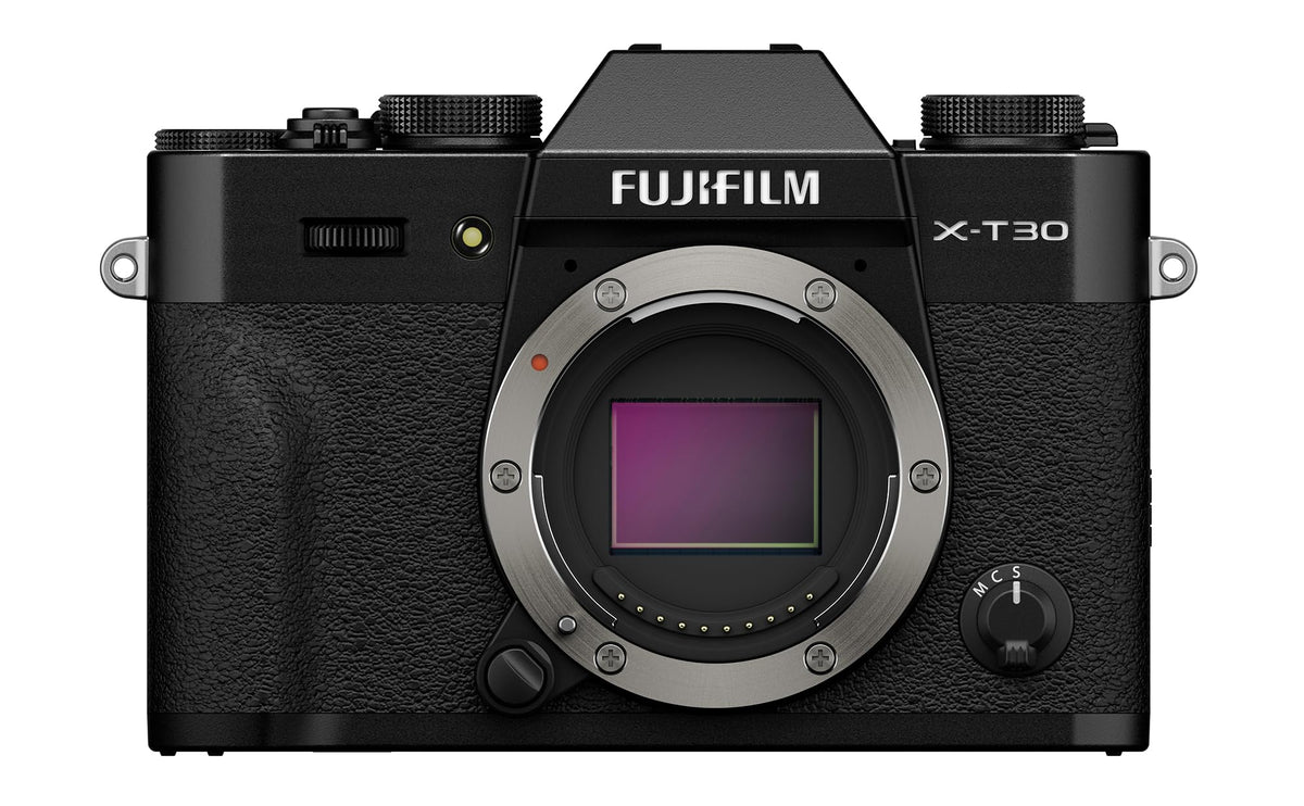 Fujifilm X-T30 III body in black for everyday photography with lightweight appeal.