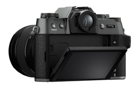 Fujifilm X-T50 film-sim dial close-up for creative color choices.