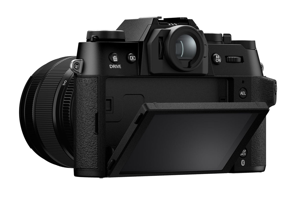 FUJIFILM X-T50 with easy controls and LCD, on-the-go shooting.