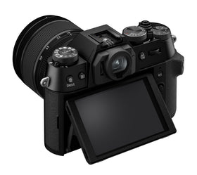 FUJIFILM X-T50 kit with XC15-45mm, side grip for confident handling.
