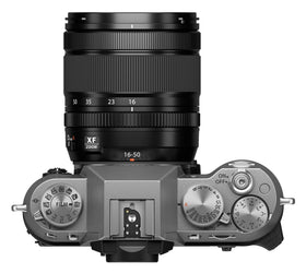 FUJIFILM X-T50 silver video mode display, showcasing high-resolution 4K/60P capture