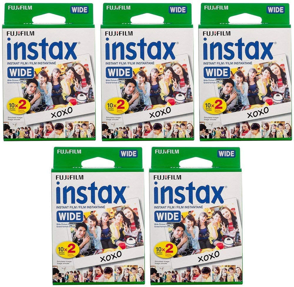 Fujifilm Instax Wide film cartridge loading for quick setup and ten-shot sessions.