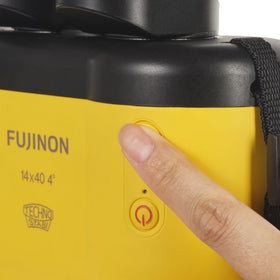 Fujinon TS-X1440 diopter ring and stabilization switch for easy one-handed adjustments.