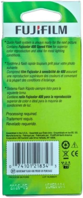 Fujifilm QuickSnap Flash 400 microfiber cloth included for lens cleaning