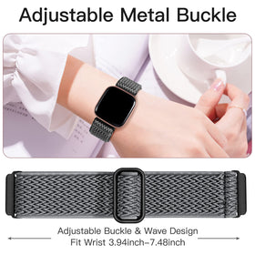 Fuleda elastic band with metal buckle end connectors for durability.