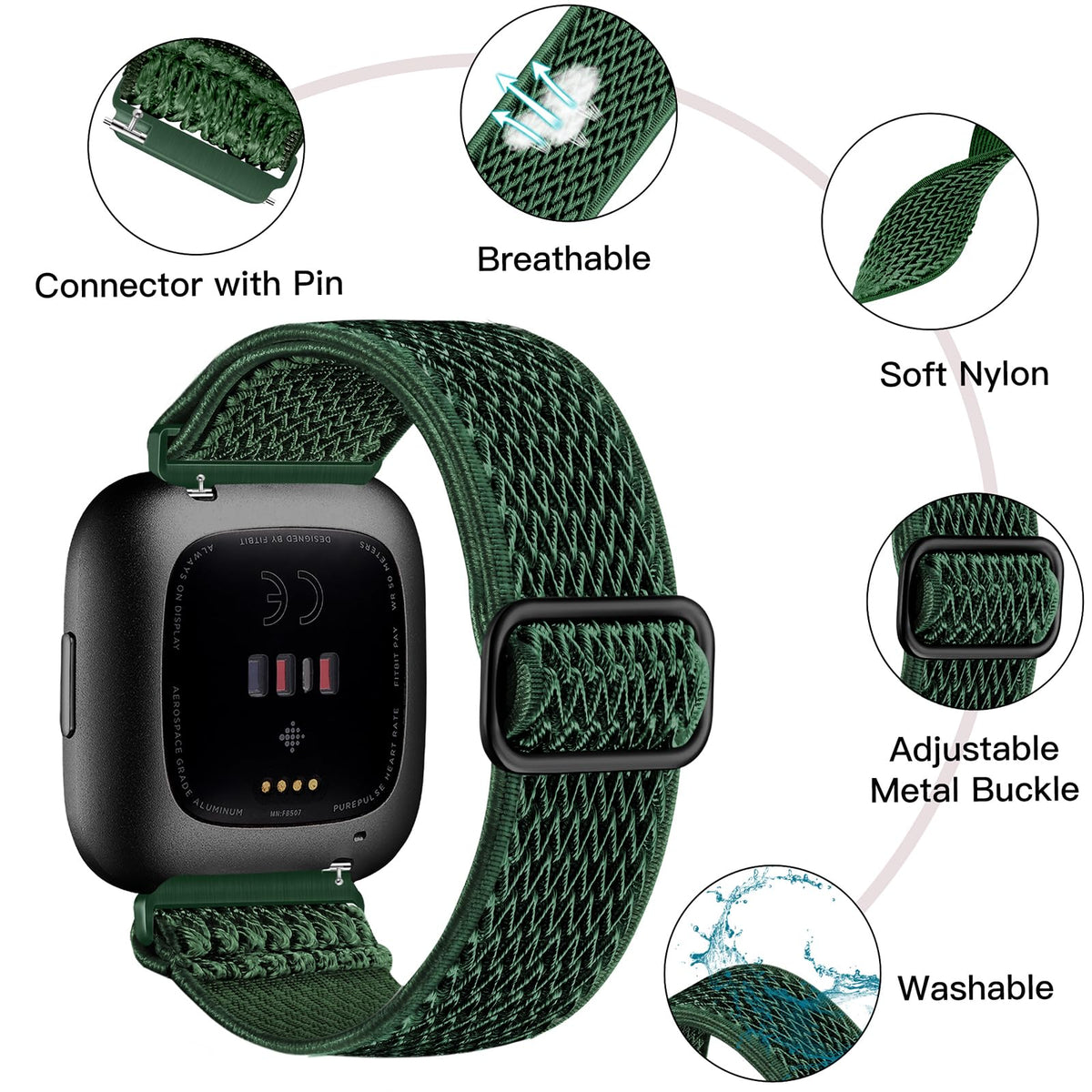 Fuleda breathable stretchy nylon band provides cool comfort