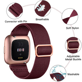Fuleda Versa 2 rose pink band with soft braided nylon for all day wear