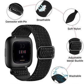 Fuleda Versa 2 elastic band in gray, lightweight daily wear.