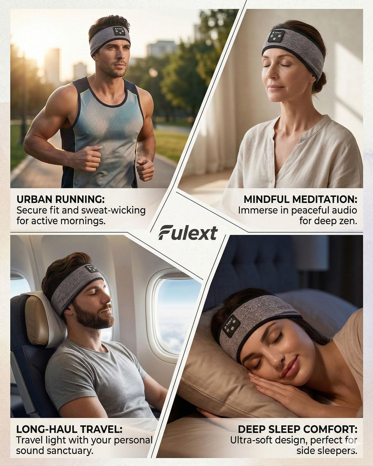 Fulext sleep headband battery lasts up to 10 hours of playback