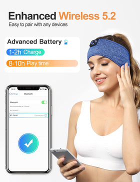 Fulext Sleep Headphones Band braided cord and breathable lining for comfort.