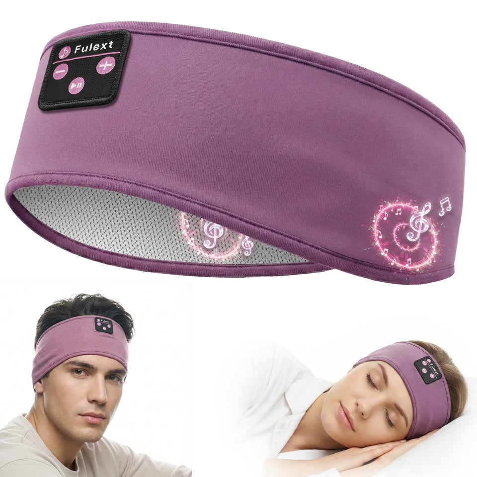Fulext Sleep Headphones band closeup shows soft fabric for all‑night wear
