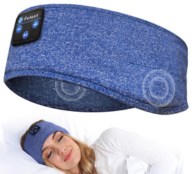 Fulext Sleep Headphones Band on model showing comfortable headband design for all-night wear.