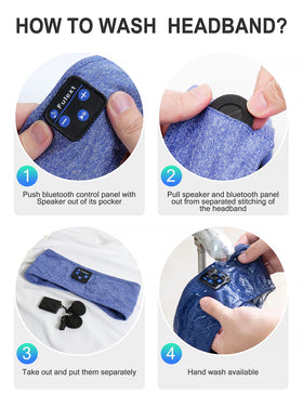 Fulext Sleep Headphones Band machine washable after removing the control pod.