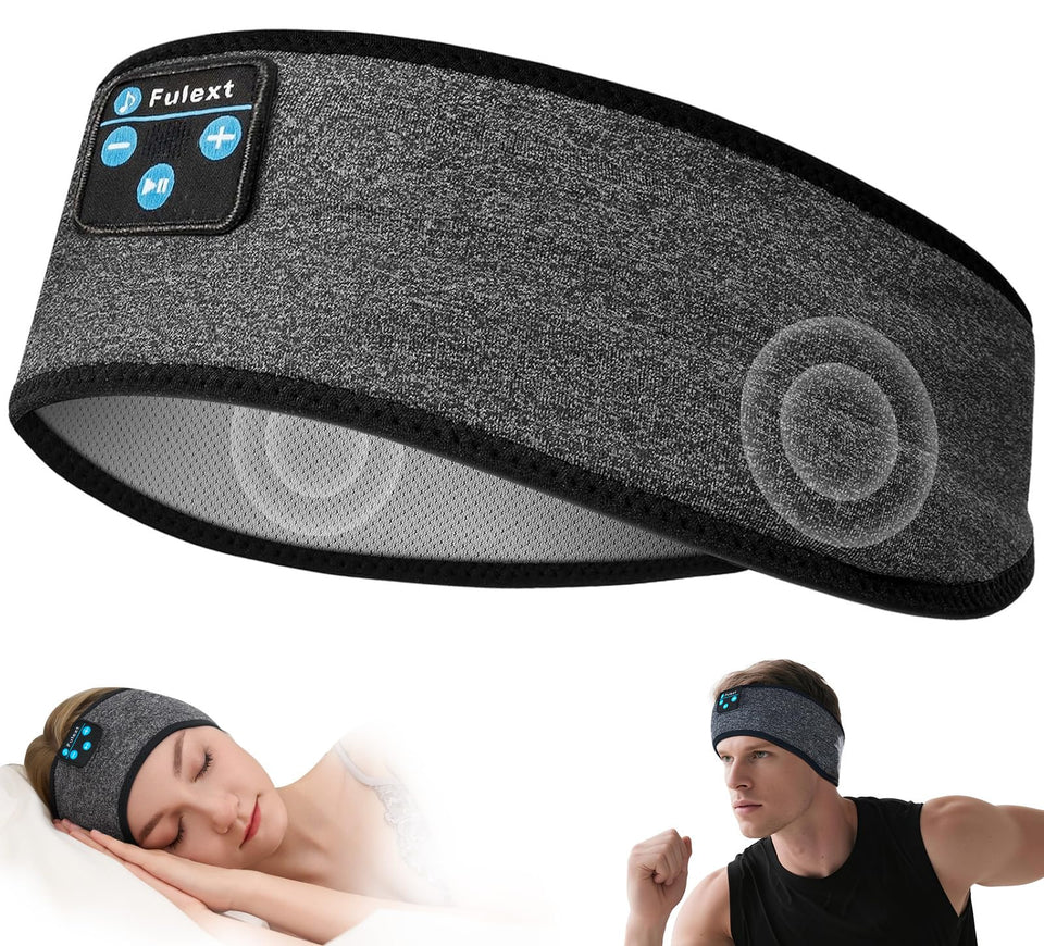 Fulext sleep headphones band worn as a comfortable all-in-one headband during sleep.