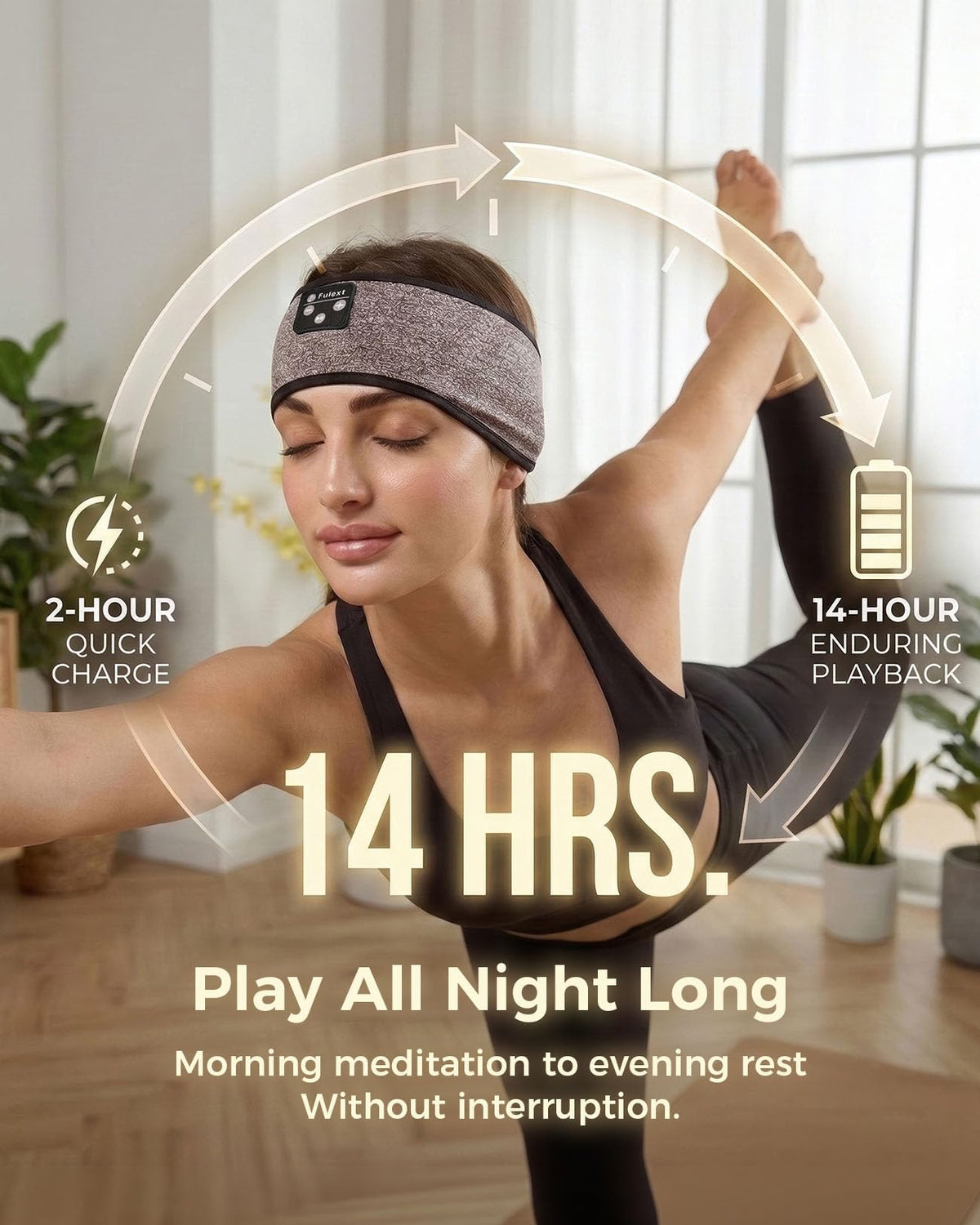 Fulext Sleep Headphones with Bluetooth 5.2 for quick pairing