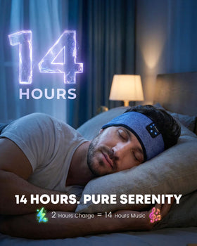 Fulext sleep headband in travel scene emphasizes portability.