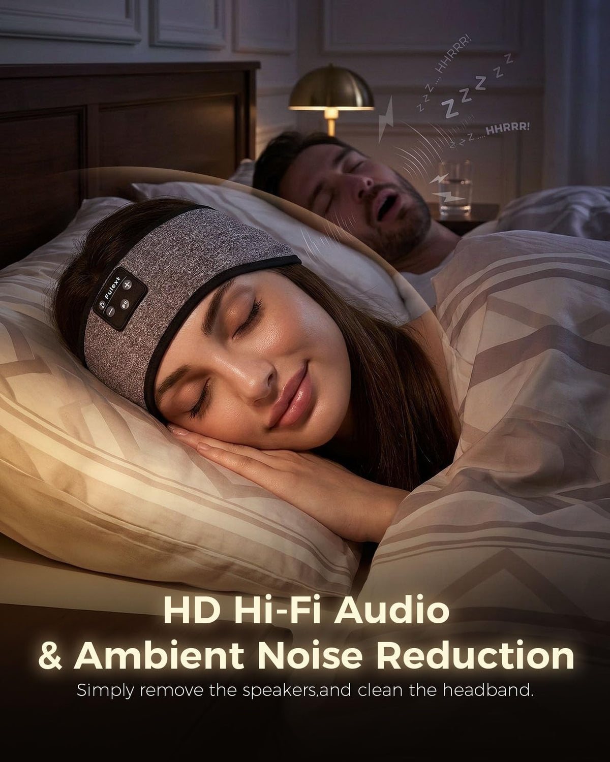 Fulext sleep headphones supporting side sleepers with flat speakers