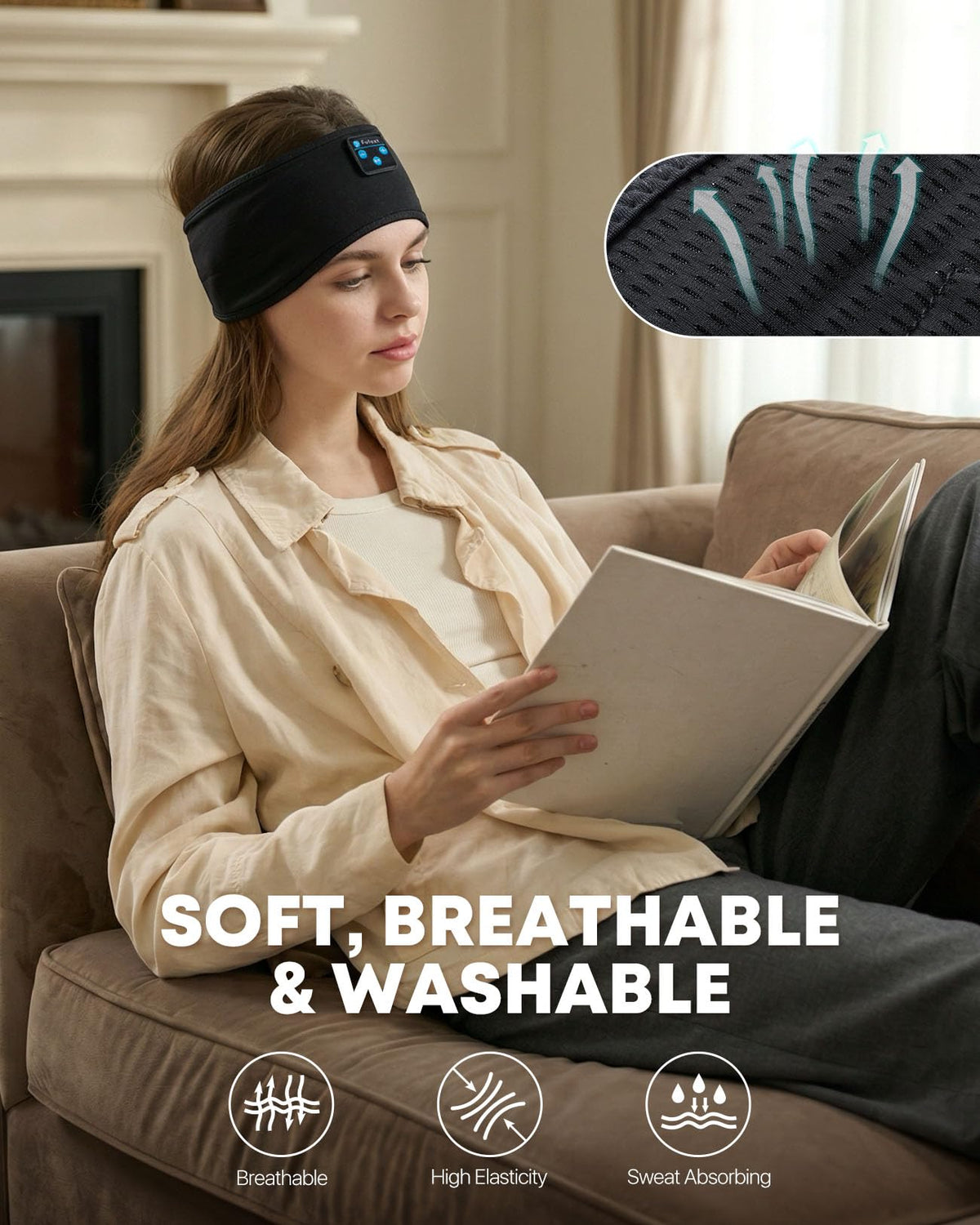 Fulext Sleep Headphones ultra-thin speakers stay unobtrusive