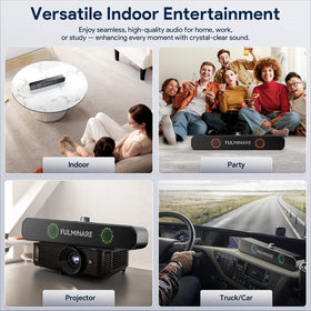 FULMINARE portable speaker shown in a living room for casual listening