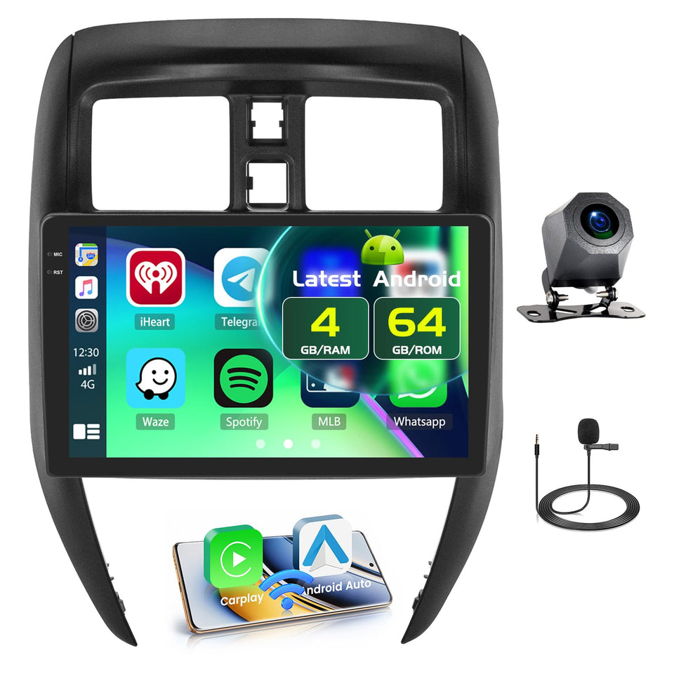 Fuluku Nissan Versa stereo with 10.1-inch incell touchscreen for quick navigation.