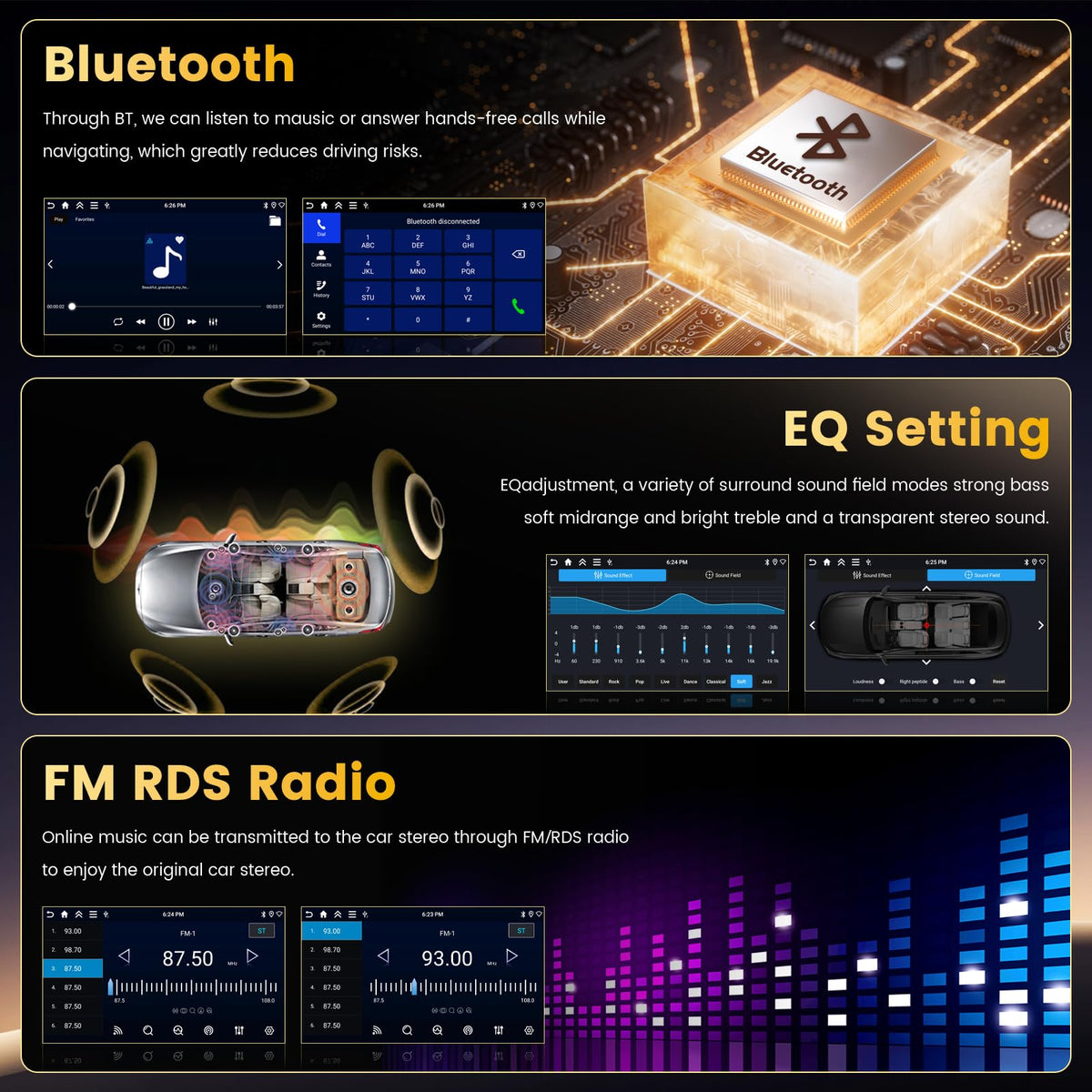 Fuluku Versa Android system with 4GB RAM and 64GB storage for smooth performance.