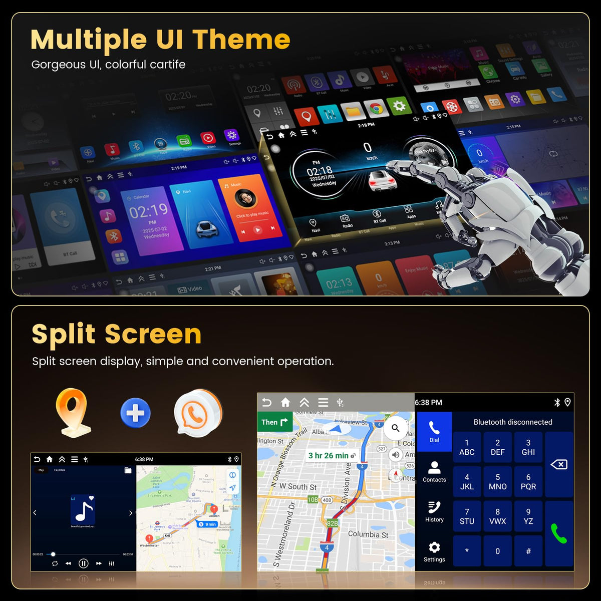 Fuluku Versa FM/RDS radio delivers real-time traffic and updates.