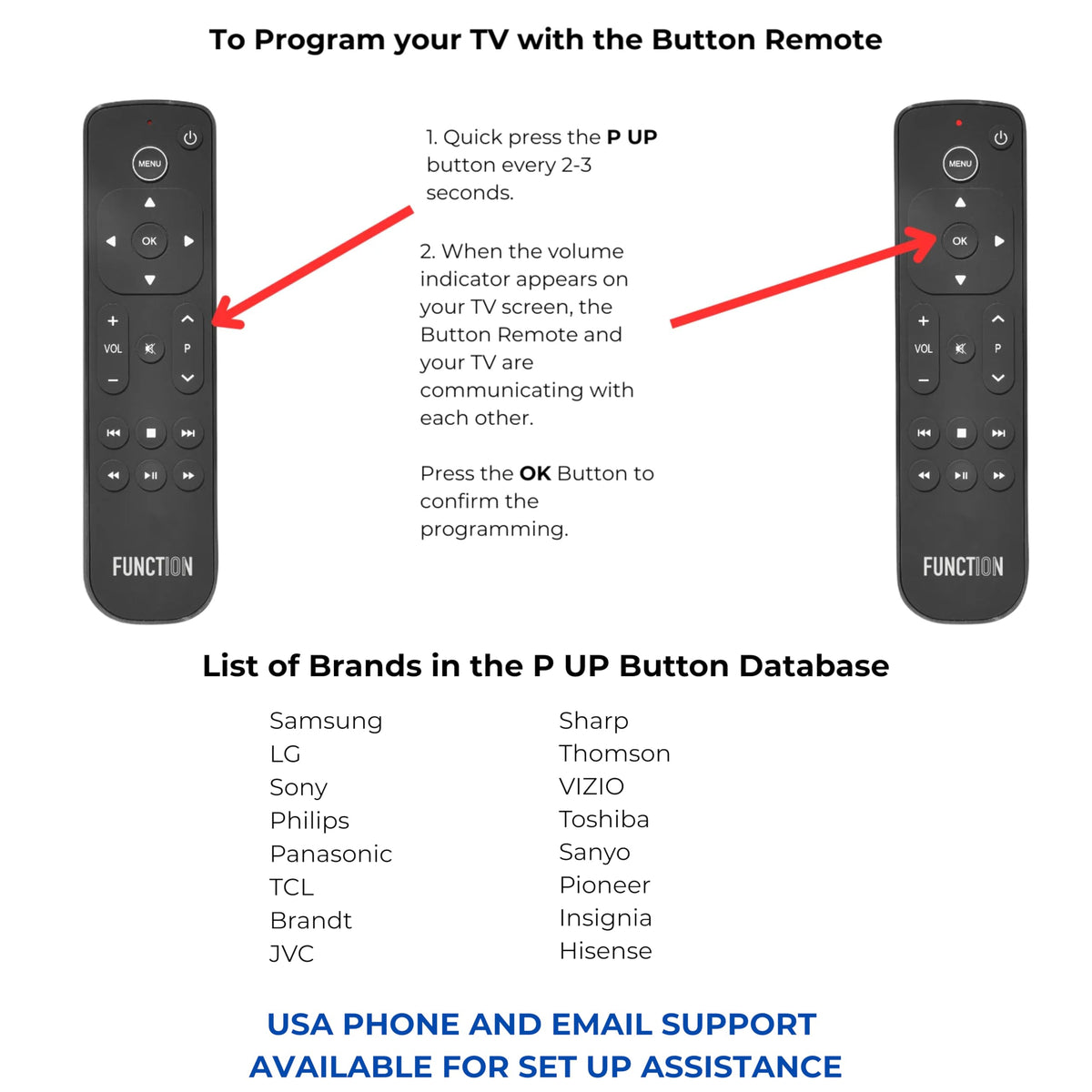 Function101 beside Apple TV unit illustrating direct line-of-sight compatibility