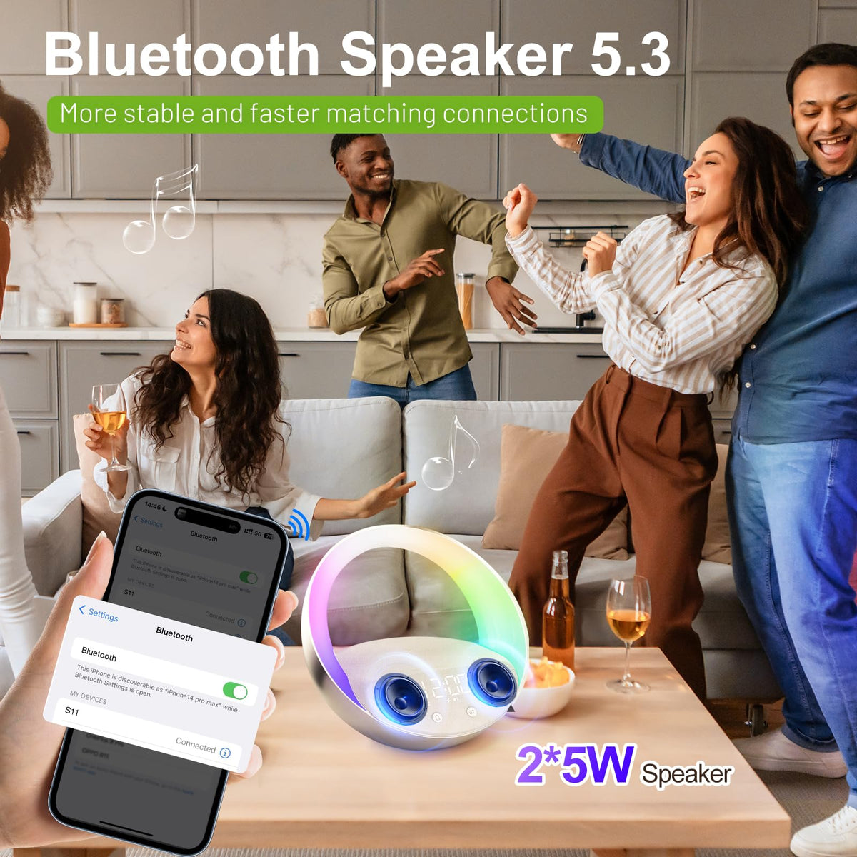 FUNFOR Bluetooth 5.3 provides longer range for wireless listening