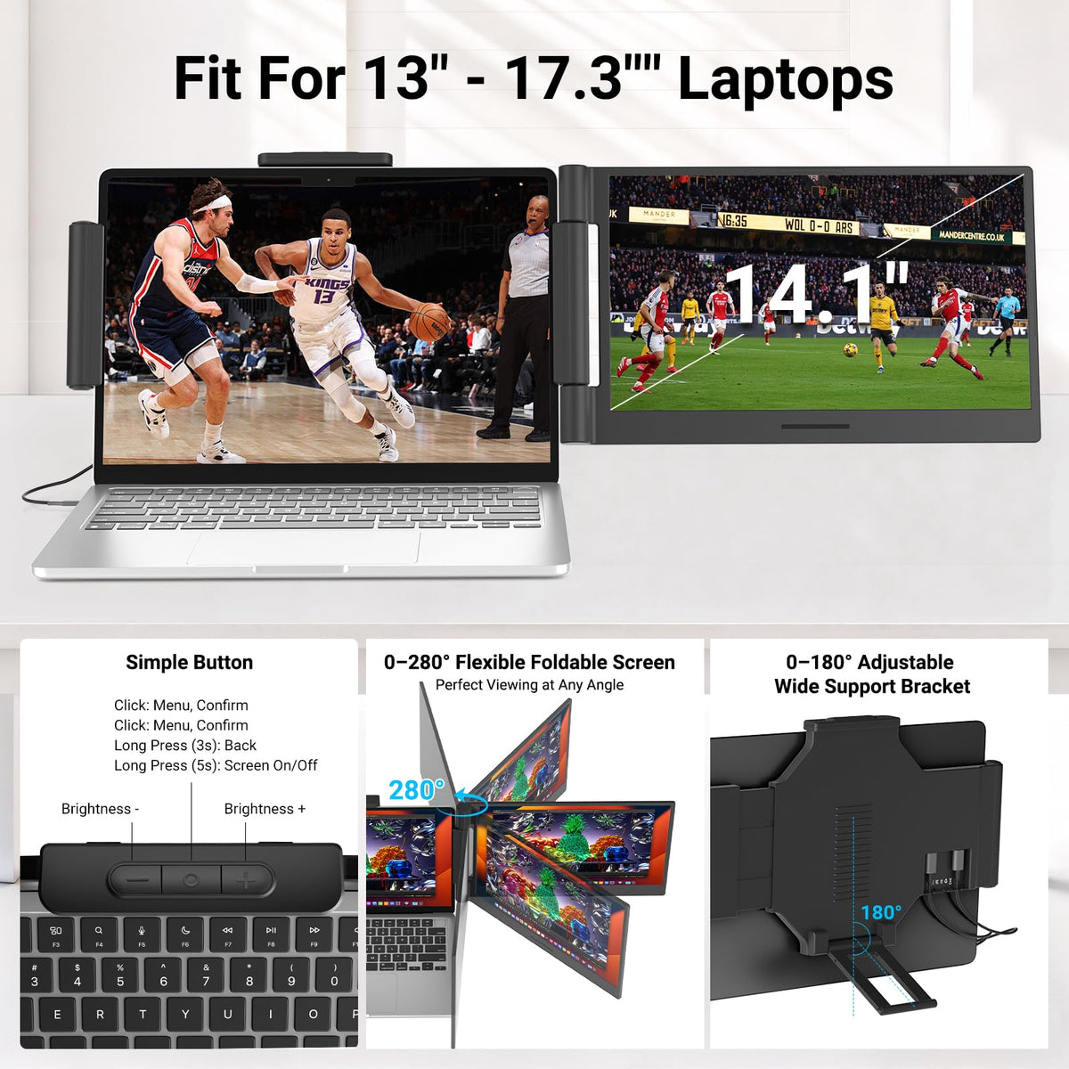 Funhill rotate-angles-280-degrees flexible viewing for collaboration and comfort.