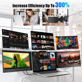 Funhill triple monitor desk setup enabling multi-screen workflow