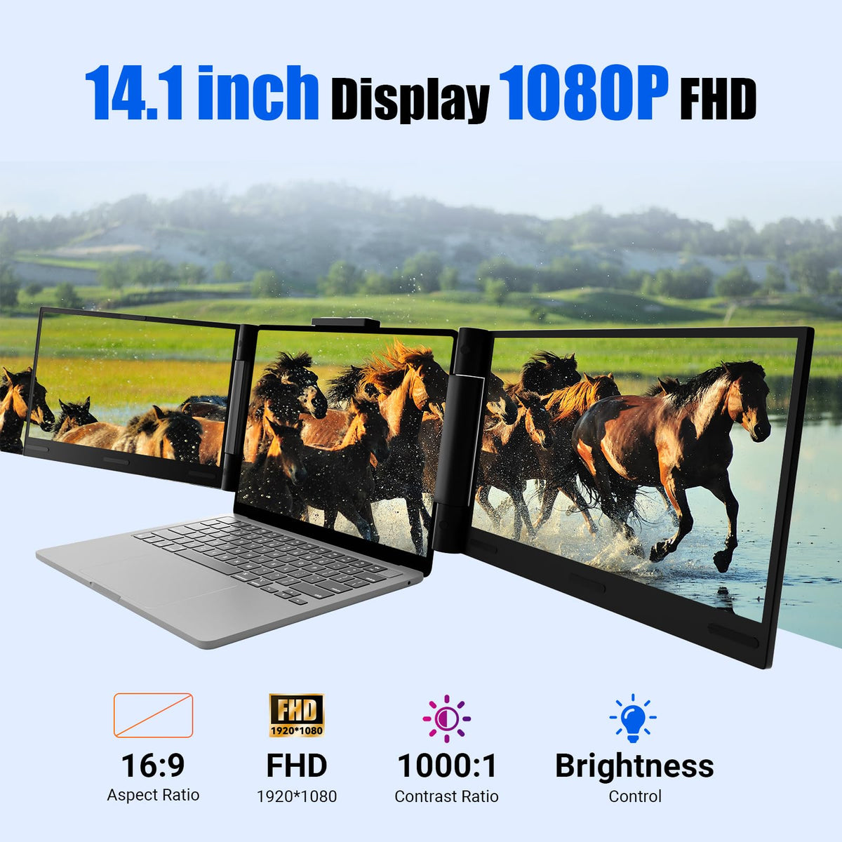 Funhill USB-C DP HDMI connection cables included for easy setup