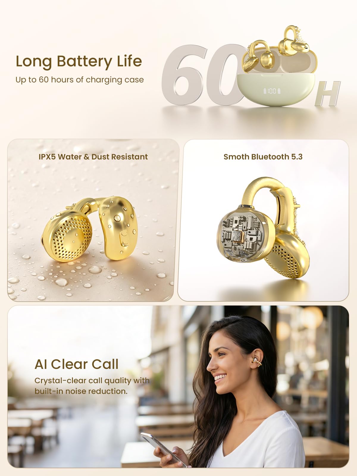 FUNNYEAH JewelPods C3 texture of gemstone and plating indicating premium finish