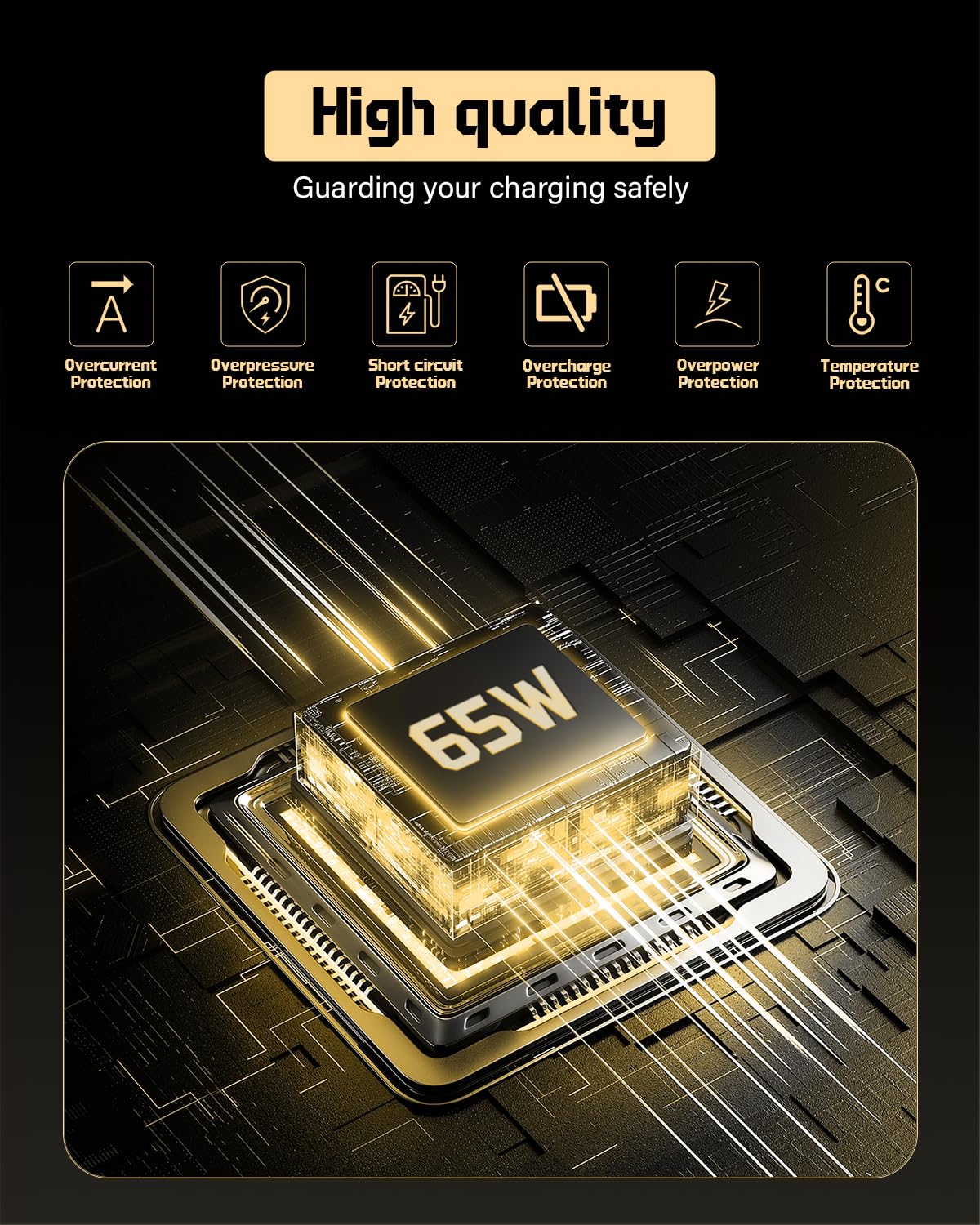 Safety-focused design protects against short circuits and overheating.