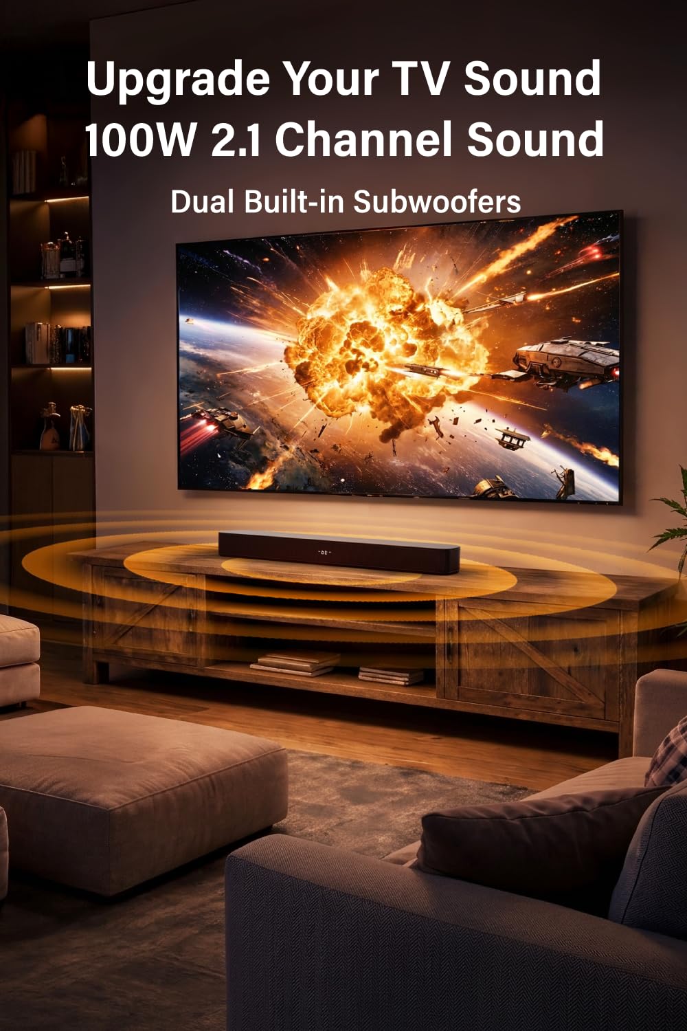 Funology Sound Bar HDMI ARC connection shown for simple TV setup.