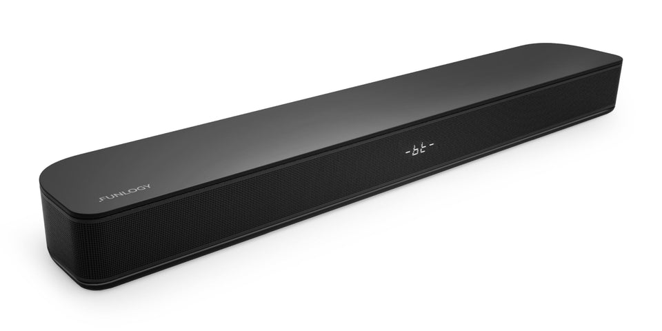 Funology Sound Bar remote control for quick volume and input changes.