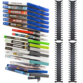 Funturbo wall-mount storage four-pack holds up to 18 discs per holder for a tidy game setup